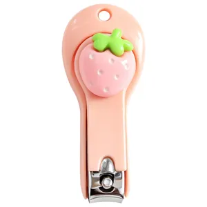 Coupe-ongles Fraise Dessin Animé Mignon Couleur Bonbon Coupe-ongles Anti-éclaboussures Mini Outil de Manucure Portable Pour Femmes Filles Maison
