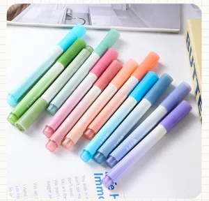 Cute pastel gradient highlighters set, aesthetic cute journaling markers for students study.