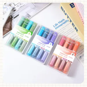Pastel gradient highlighters set of 4 aesthetic cute markers for journal study notes taking