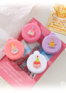 Macaron schattige cartoon kussen opvouwbare haarborstel met spiegel draagbare mini kam