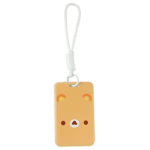 Cute Cartoon Expression Sliding Card Holder Cream Style Student ID Meal Card Cover with Lanyard Plastic Protective Sleeve