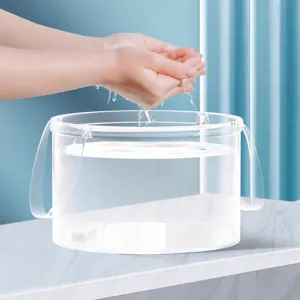 Secchio d'Acqua Pieghevole Portatile Bacinella da Viaggio in PVC Trasparente Per Campeggio All'aperto Cucina Lavanderia