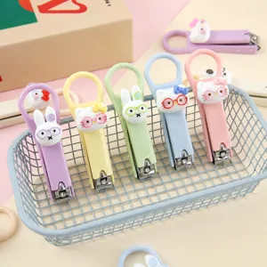 Süßer Cartoon Katze Kaninchen Nagelknipser Macaron tragbarer Anti-Spritzer klappbarer Nagelknipser