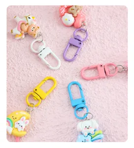 Cute cartoon resin keychain sweet girlish schoolbag pendant bestie gift accessories