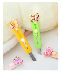 Cute butterfly utility knife for scrapbooking, portable pocket box cutter paper cutter.