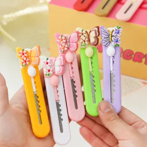 Cute butterfly utility knife, portable mini cutter for unboxing, crafting, journaling.