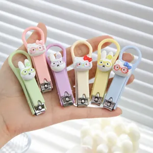 Niedliche Cartoon Kaninchen Katze Nagelknipser, tragbare anti-Spritzer Macaron faltbare Nagelknipser