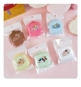 Ensemble de brosse à cheveux et miroir de poche pliable de dessin animé mignon.