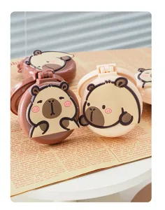 Cute cartoon capybara folding cushion comb portable mini pocket massage hair brush