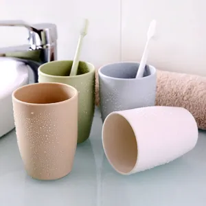 Modern Minimalist Plastic Mouthwash Cup Solid Color Eco-Friendly Toothbrush Cup Couple Home Bathroom Drinking Cup