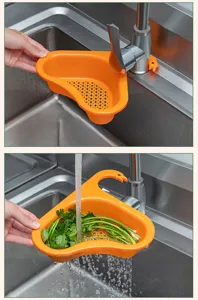 Oranger Schwan Küchenspüle Abtropfkorb, hängende Ecke Obst Gemüse Filter, Kunststoff.