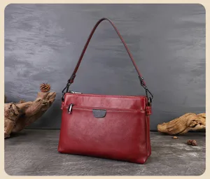 Genuine leather women's shoulder bag large capacity multi-layer crossbody detail view