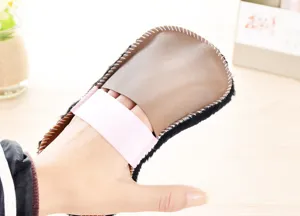 Portable faux shearling shoe shine glove leather polishing mitt shoe cleaning cloth tool