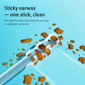 Sticky ear picker tool with transparent design for safe earwax removal and daily cleaning.