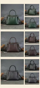 Sac a main femme en cuir veritable grande capacite cabas bandouliere travail detail