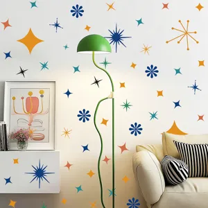 Boho Sternenexplosion Wandaufkleber Detail, bunte PVC selbstklebende Zimmerwand Dekor.