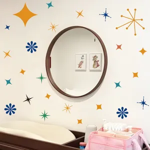 Böhmische Stern Wandaufkleber selbstklebende Retro Burst Sticker für Kinderzimmer Dekoration