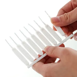 White small gap cleaning brush set, micro nozzle shower head cleaner tool for home cleaning