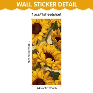 Sunflower wall sticker for glass window home decor, summer pastoral style floral decal.