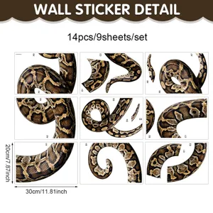 Halloween spaventoso pitone adesivo murale PVC decorazione finestra in vetro set 14pz