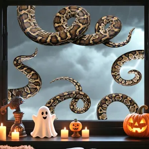 Sticker finestra serpente pitone Halloween spaventoso decorazione vetro camera da letto festa