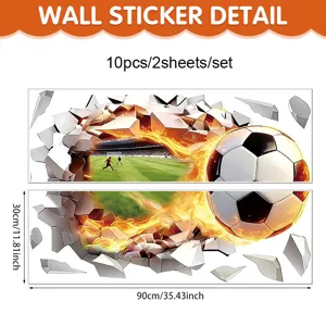 Adhesivo de pared de futbol 3D llama calcomania deportiva para habitacion infantil