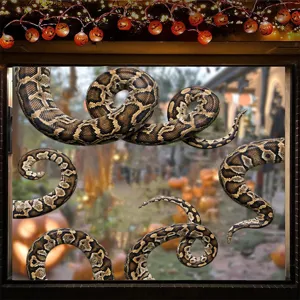 Halloween spaventoso pitone adesivo statico per finestre PVC decorazione di vetro festa.