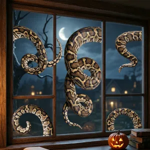 ADESIVO finestra serpente spaventoso Halloween, dettaglio vetro pitone decorazione.