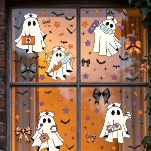 Halloween statische Fensteraufkleber süße Geist Krankenschwester Schleife Party PVC