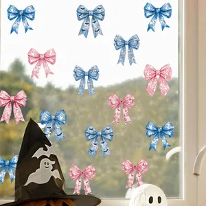 Adesivo murale Halloween rosso blu fantasma pipistrello fiocco PVC decorazione festa