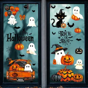 Halloween raamstickers statisch klevende griezelige pompoenen spoken feest decoratie