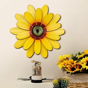 Sunflower wall hanging decor pastoral style metal flower wall art for living room bedroom