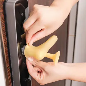 Silicone door handle protector, anti-collision suction cover for bedroom room safety tool.