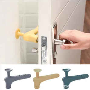 Silicone door handle cover protector anti-collision mute suction cup for bedroom door knob