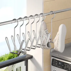 Edelstahl Schuh-Trockengestell Multifunktional Winddichter Aufbewahrungshaken Aufhänger Für Zuhause Balkon Organizer
