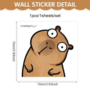 Niedlicher Cartoon Capybara Wandaufkleber PVC selbstklebend Schalter Dekoration Zuhause.