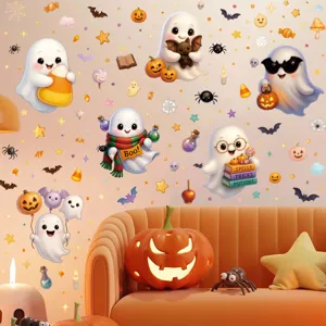Autokollita Toichou Cartoon Halloween Charitoumeno Fantasma Nychterida Arachni Autokollita PVC Diakosmisi Toichou Party