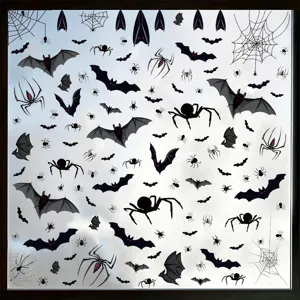 Pegatinas de ventana de Halloween PVC estaticas murcielagos miedo aranas decoracion fiesta