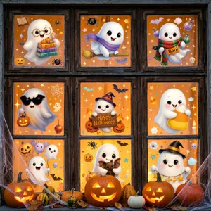 Halloween xaritomeno fantasma aftokollinta parathyrou PVC diakosmitika aftokollinta toichoy