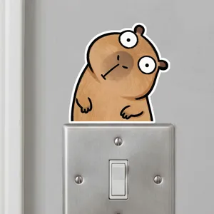 Niedliches Cartoon Tier Capybara Selbstklebende PVC Wandtattoo Für Wohnzimmer Schlafzimmer Schalter Dekoration Heimdekoration