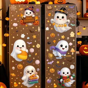 Halloween χαριτωμένο αυτοκόλλητο φάντασμα λεπτομέρεια, PVC διακόσμηση τοίχου πάρτι.