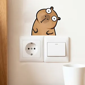 Niedlicher Wasserschwein Cartoon Wandaufkleber fuer Lichtschalter Heim Schlafzimmer PVC