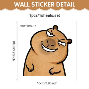 Süßer Cartoon Wasserschwein PVC Aufkleber wasserdicht Wandtattoo 10x10cm Zimmer Deko