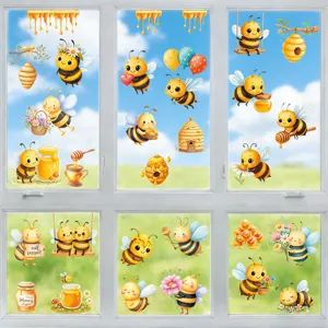 Jolis autocollants de fenetre statiques abeille de dessinanime pour decoration