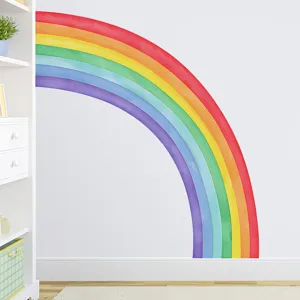 Adesivo murale arcobaleno acquerello boho per decorazione camera da letto e soggiorno