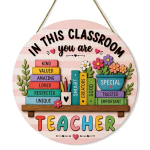 Houten klaslokaal deurhanger welkom leraar back to school decoratie bord muurhanger.