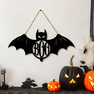 Segnale Sospeso in Legno Pipistrello di Halloween Decorazione Murale BOO Cava Festa di Festival Decorazione Casa Targhetta Sospesa
