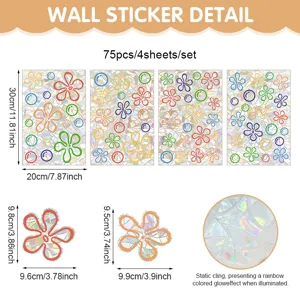 Summer ocean bubble glass window sticker PVC static cling floral laser sticker sets