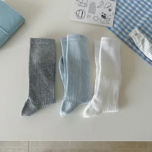 Women slouch socks mid calf cotton knit breathable casual daily wear spring summer socks 3 pairs set