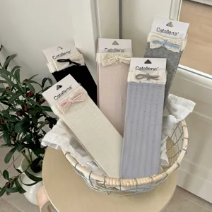 Calcetines de media caña con lazo de encaje coreanos mujer verano fino estilo ballet